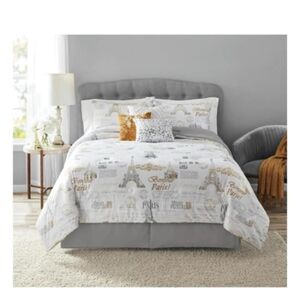 Cream and Gold Comforter Set with Elegant Design